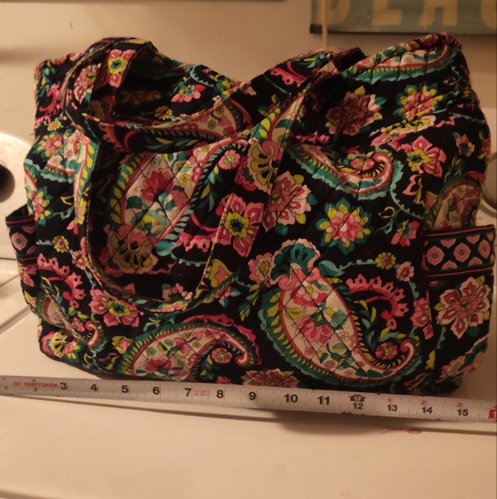 Vera Bradley Black and Pink Paisley Tote
